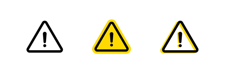 Risk warning icon. Triangular warning sign. Alert message. Vector symbol.