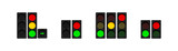 Fototapeta Sport - Traffic lights illustrations for any purpose. Isolated object. Green, yellow and red light stoplights.