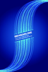 Poster - blue technology particle lines internet technology big data texture background
