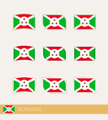 Sticker - Vector flags of Burundi, collection of Burundi flags.