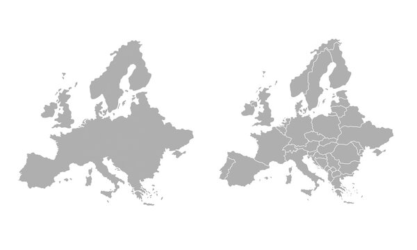 High quality map Europe with borders of the regions