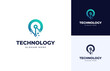 Pin map tech connection data direction vector logo design, Creative idea digital online gps find logo design