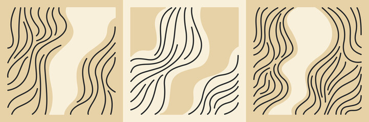 Poster - A set of modern backgrounds with abstract elements and dynamic shapes. Vector illustration.