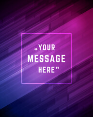 Wall Mural - Vector abstract technology lines background and place for quote message sign.