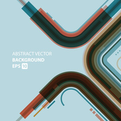 Wall Mural - Abstract retro digital technology lines design vector background