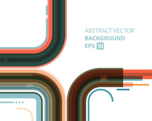 Wall Mural - Abstract retro digital technology lines design vector background