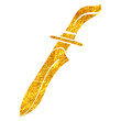 Hand drawn gold foil texture icon Knife