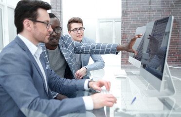 Wall Mural - business team discussing a new business project