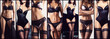 © Acronym - Set of photos with beautiful and sexy women in lingerie. Erotic underwear collection collage.