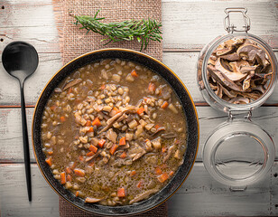 traditional mushroom soup for the day