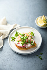 Poster - Shrimp toast with cream cheese, radish and green pea