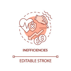 Poster - Inefficiencies terracotta concept icon. Healthcare system problematic point abstract idea thin line illustration. Isolated outline drawing. Editable stroke. Arial, Myriad Pro-Bold fonts used