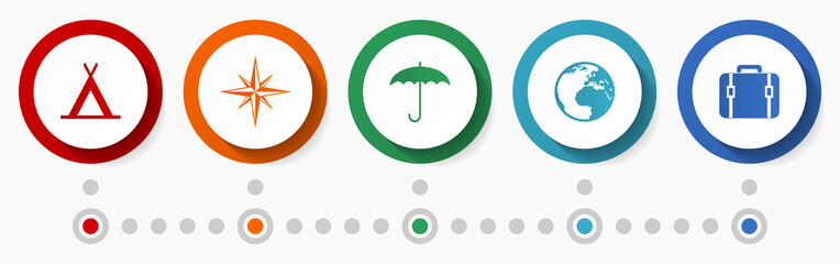 Poster - Travel and adventure concept vector icon set, infographic template,  flat design web buttons
