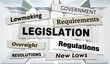 Legislation New Laws Government Action Regulation Headlines News 3d Illustration