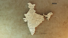 India Map With State Names 3d Rendered Illustration 