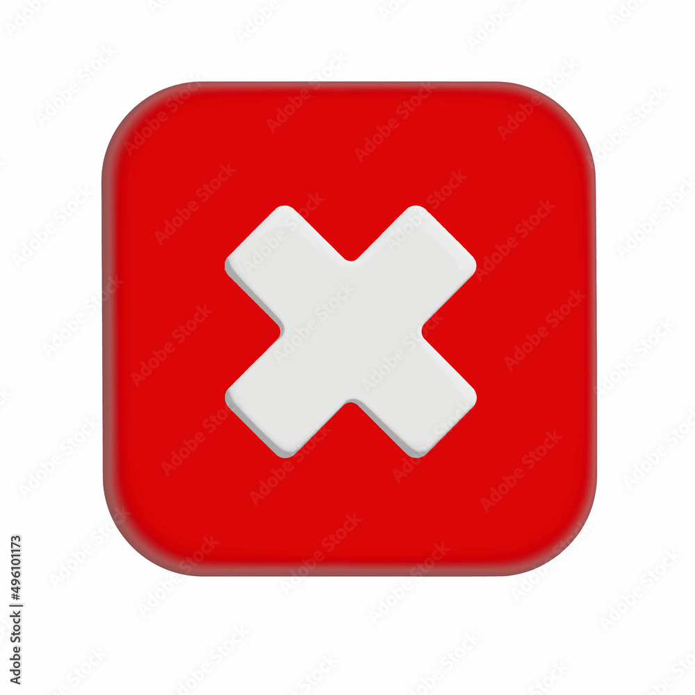 Red cross mark symbols icon element. Symbol No or X shape button for ...