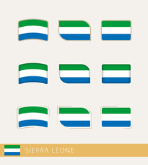 Sticker - Vector flags of Sierra Leone, collection of Sierra Leone flags.