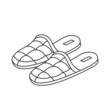 House slippers shoe. Flip flops. Line icon. Editable stroke.