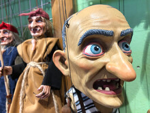 Old Man And Old Crone Marionettes