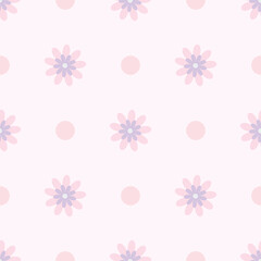 Poster - Floral vector pattern. Flower seamless repeat pattern background. Pink pattern.