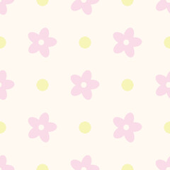 Poster - Floral vector pattern. Pastel geometric floral pattern. Simple design.