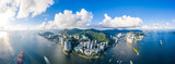 Fototapeta  - Aerial view of South side of Hong Kong Island, Daytime