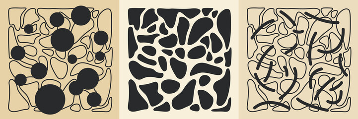 Poster - A set of modern backgrounds with abstract elements and dynamic shapes. Vector illustration.