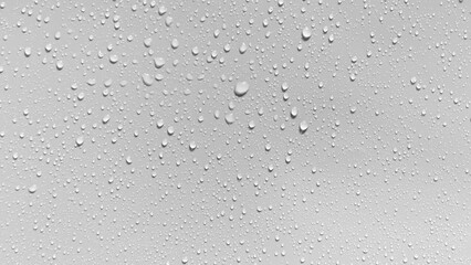 Aufkleber - Water droplets on gray background covered with water droplets, bubbles in water.