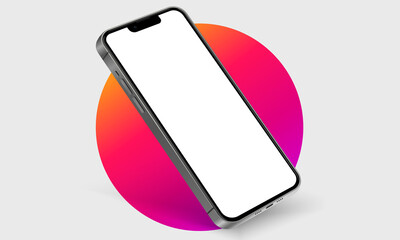 Aufkleber - Realistic smartphone mockup. Mobile phone vector with isolated on white background. Device front view. 3D mobile phone with shadow. Realistic, high quality smart phone mockup for ui ux presentation.