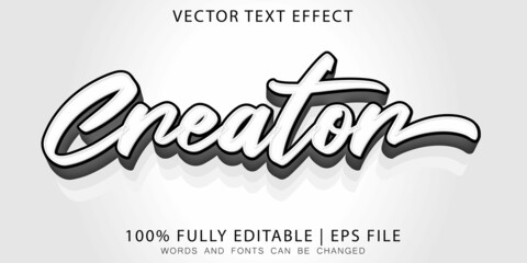 Sticker - White modern, creator Editable Text Effect