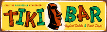 Vintage Metal Sign - Tiki Bar - Vector EPS10. Grunge Effects Can Be Easily Removed For A Brand New Look.