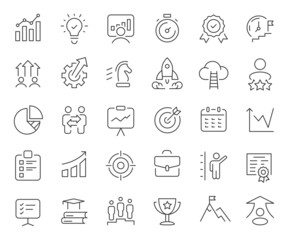 Leinwandbilder - Growth and development line icons collection. Thin outline icons pack. Vector illustration eps10