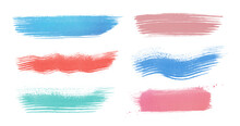 Set Of Watercolor Brushstrokes Banners