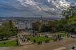 From Montmartre Hill to Paris Cityscape at Day Under Cloudy Sky Peoples Enjoying the View