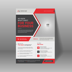 Corporate business flyer template design set with red