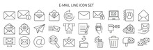 Icon Set Related To Emails And Letters
