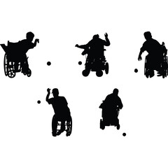 Wall Mural - Boccia Silhouette Vector