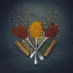 spices on spoons