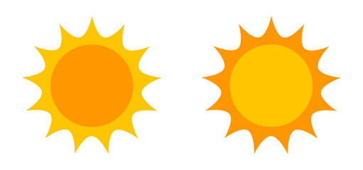 Wall Mural - sun icons isolated on white background. summer sun symbols.