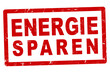 nlsb1614 NewLongStampBanner nlsb - german label / banner - Schild mit der Stempel Aufschrift: Energie sparen . einfach / rot / Vorlage - 1komma5zu1 - xxl g11313