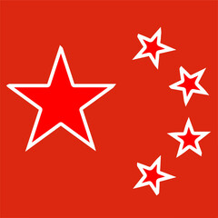 Poster - Stylized flag of China. Asia. Countries of the world.