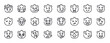 © VectorStockDesign - emoji thin line icons collection. emoji editable outline icons set. blushing emoji, tongue out kissing with closed eyes exploding head disgusted weird stock vector.