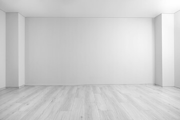 View of light wall in big empty room