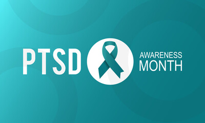 Wall Mural - PTSD awareness month. Posttraumatic Stress Disorder health awareness for banner, poster, card and background design.