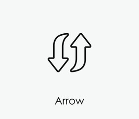 Poster - Arrow vector icon. Editable stroke. Symbol in Line Art Style for Design, Presentation, Website or Apps Elements, Logo. Pixel vector graphics - Vector