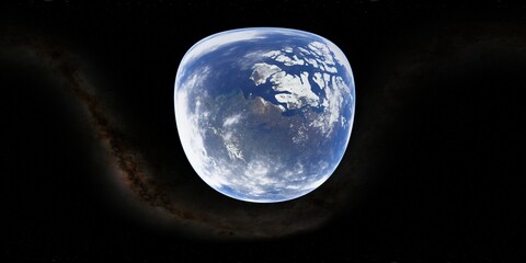 Wall Mural - 360 degree environment map of an orbital view of the earth in a height of 1000 km above the great be