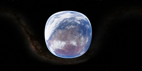 Wall Mural - 360 degree environment map of an orbital view of the earth in a height of 1000 km above kakadu natio