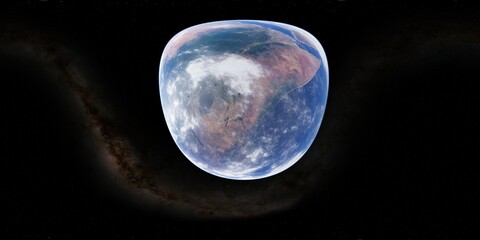 Wall Mural - 360 degree environment map of an orbital view of the earth in a height of 1000 km above mount kilima