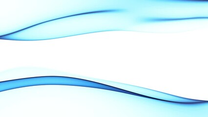 Poster - Abstract colorful wavy background in bright blue color on white backdrop. Modern colorful wallpaper. Seamless loop animation. 3d rendering.