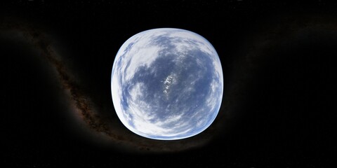 Wall Mural - 360 degree environment map of an orbital view of the earth in a height of 1000 km above norway.